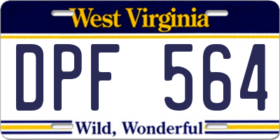 WV license plate DPF564