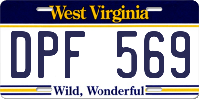 WV license plate DPF569