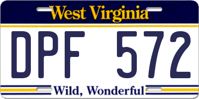 WV license plate DPF572