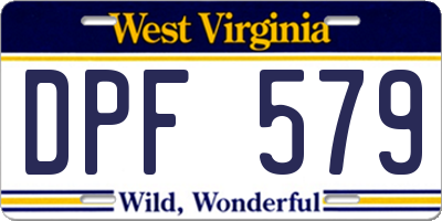 WV license plate DPF579