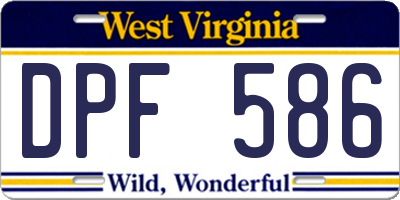 WV license plate DPF586