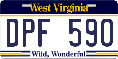 WV license plate DPF590