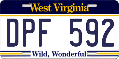 WV license plate DPF592