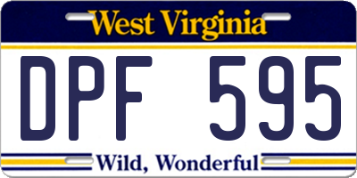 WV license plate DPF595