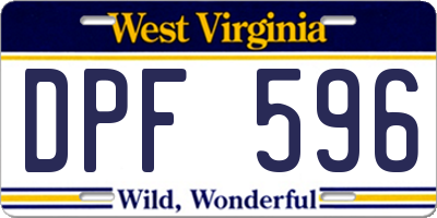WV license plate DPF596