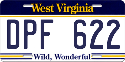 WV license plate DPF622
