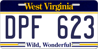 WV license plate DPF623