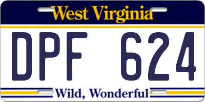 WV license plate DPF624