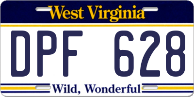 WV license plate DPF628