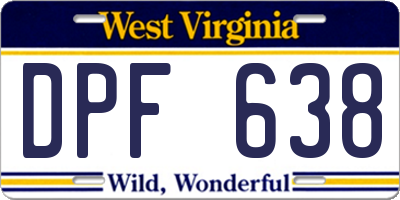 WV license plate DPF638