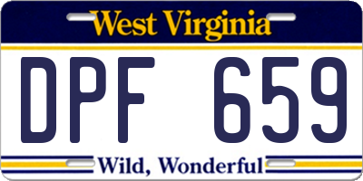 WV license plate DPF659