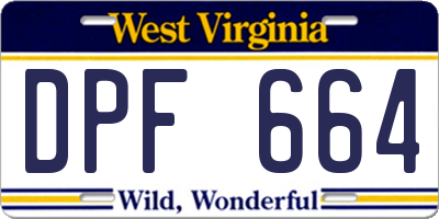 WV license plate DPF664