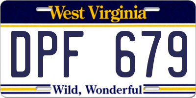 WV license plate DPF679