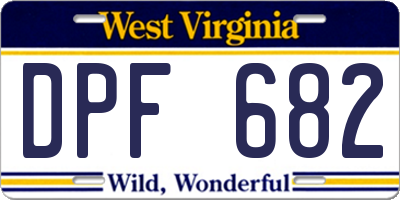 WV license plate DPF682