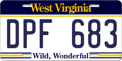 WV license plate DPF683