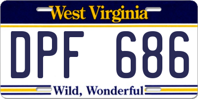 WV license plate DPF686
