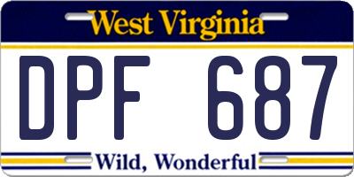 WV license plate DPF687
