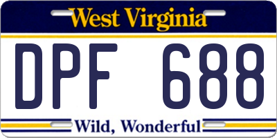 WV license plate DPF688
