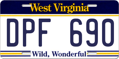 WV license plate DPF690