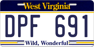 WV license plate DPF691