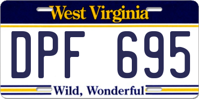 WV license plate DPF695