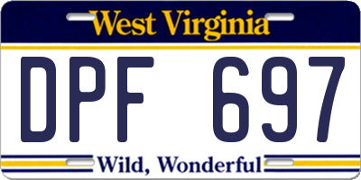WV license plate DPF697