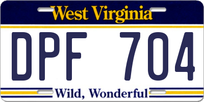 WV license plate DPF704