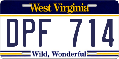 WV license plate DPF714