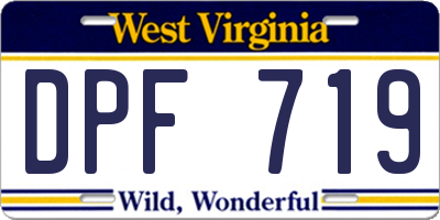 WV license plate DPF719