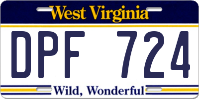 WV license plate DPF724