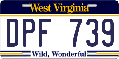 WV license plate DPF739