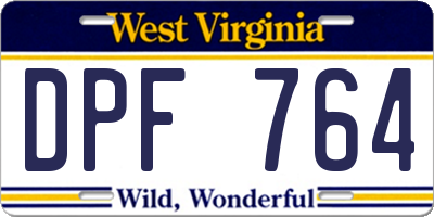 WV license plate DPF764