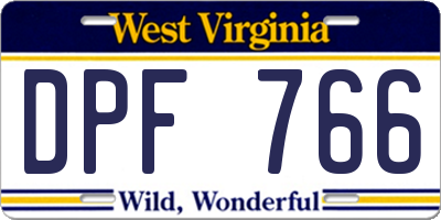 WV license plate DPF766