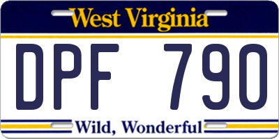 WV license plate DPF790