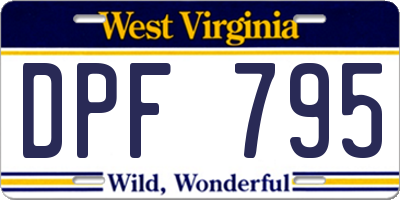 WV license plate DPF795