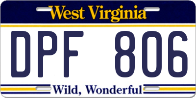 WV license plate DPF806