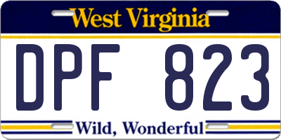 WV license plate DPF823