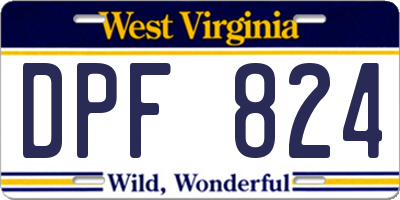 WV license plate DPF824