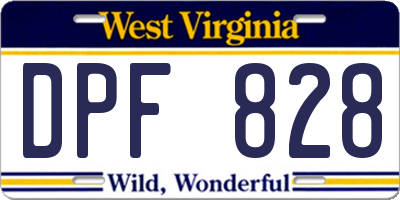 WV license plate DPF828