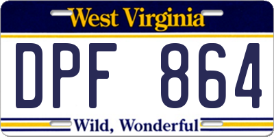 WV license plate DPF864