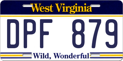 WV license plate DPF879