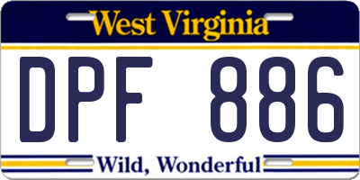 WV license plate DPF886