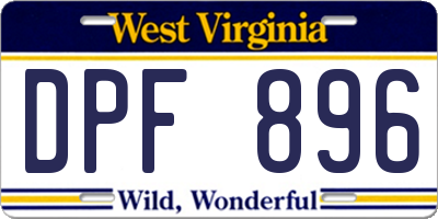 WV license plate DPF896