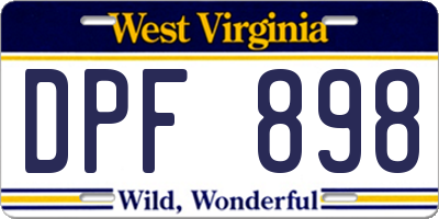 WV license plate DPF898