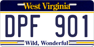 WV license plate DPF901