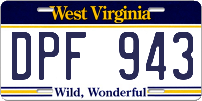 WV license plate DPF943