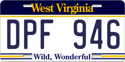WV license plate DPF946