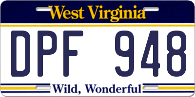 WV license plate DPF948