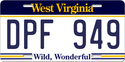 WV license plate DPF949