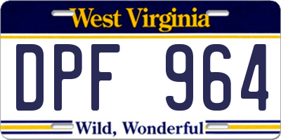 WV license plate DPF964